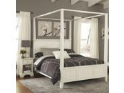Home Styles Naples Canopy 2 Piece Bedroom Set in White Queen