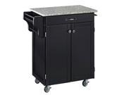 Home Styles Cuisine Cart Black Finish SP Granite Top 9001 0043