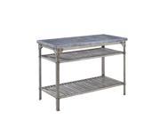 Home Styles Urban Style Kitchen Island in Aged Metal with Concrete Top