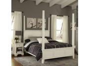 Home Styles Naples Poster 2 Piece Bedroom Set Bed and Night Stand in White King
