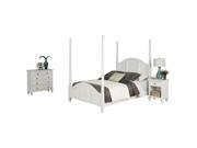 Home Styles Bermuda Poster Bed Night Stand and Chest White Finish King