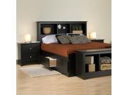 Prepac Sonoma Black King Platform Storage Bed 4 Piece Bedroom Set