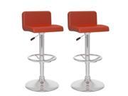 Sonax Corliving 33 Low Back Bar Stool in Red Set of 2