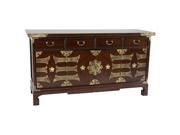 Oriental Furniture Korean Antique Style Coffee Table in Rosewood