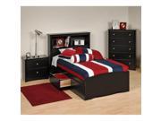 Prepac Sonoma 3 Piece Twin Youth Bedroom Set in Black