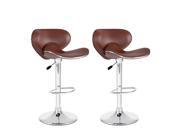 Sonax Corliving 33 Curved Form Fitting Adjustable Bar Stool in Brown Set of 2