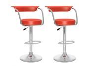 Sonax Corliving 33 Open Back Adjustable Bar Stool in Red Set of 2