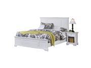 Home Styles Naples King 2 Piece Bedroom Set Bed with Night Stand in White