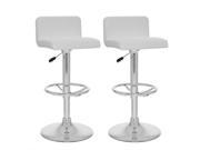 Sonax Corliving 33 Low Back Bar Stool in White Set of 2