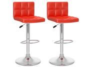 Sonax Corliving 32 High Back Adjustable Bar Stool in Red Set of 2