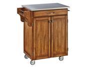 Home Styles Cuisine Cart Warm Oak Finish Stainless Top 9001 0062
