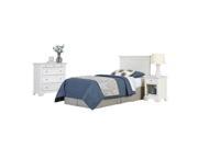 Home Styles Naples Twin 3 Piece Bedroom Set in White