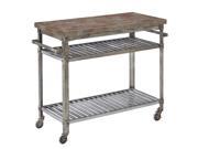 Home Styles Urban Style Kitchen Cart in Aged Metal with Concrete Top