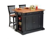 Home Styles Kitchen Island and Stools Black Distressed Oak 5003 948
