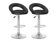 Sonax Corliving 43 Round Back Bar Stool in Black Set of 2
