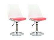 Sonax Corliving 16 22 Adjustable Stool in White and Red Set of 2