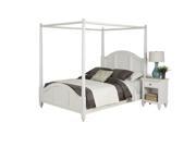 Home Styles Bermuda Canopy Bed and Night Stand White Finish King