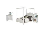 Home Styles Bermuda Canopy Bed Night Stand and Chest White Finish King