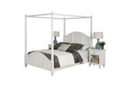 Home Styles Bermuda Canopy Bed and Two Night Stands White Finish King