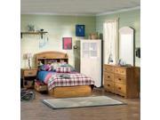 South Shore Prairie Kids Twin Wood Bookcase Bed 4 Piece Bedroom Set in Country Pine