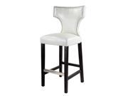 Sonax CorLiving Kings 46 Bar Stool in White with Metal Studs Set of 2