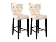Sonax CorLiving Kings 45 Bar Stool in Cream Bonded Leather Set of 2