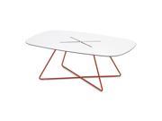 Domitalia Cross Rectangular Coffee Table in Red