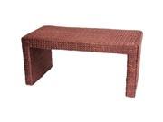 Oriental Furniture Rush Grass Coffee Table in Red mocha