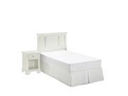 Home Styles Naples Twin Headboard 2 Piece Bedroom Set in White