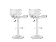 Sonax Corliving 33 Form Fitting Bar Stool in White Set of 2