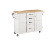 Home Styles Create a Cart White Finish w Natural Wood Top 9100 1021