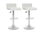 Sonax Corliving 33 Low Back Bar Stool in White Set of 2