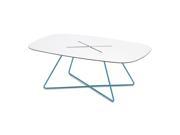 Domitalia Cross Rectangular Coffee Table in Turquoise