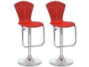 Sonax Corliving 32 Tapered Back Bar Stool in Red Set of 2