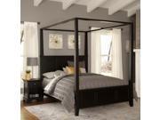 Home Styles Bedford Canopy Bed and Night Stand in Black Queen