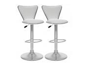 Sonax Corliving 32 Curved Back Bar Stool in White Set of 2