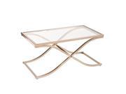 Southern Enterprises Vogue Glass Coffee Table in Champagne Brass