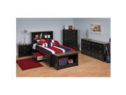 Prepac Sonoma Black Twin Platform Storage Bed 7 Piece Bedroom Set