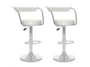 Sonax Corliving 33 Open Back Adjustable Bar Stool in White Set of 2