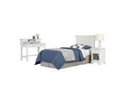 Home Styles Naples Twin Headboard 4 Piece Bedroom Set in White