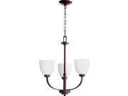 Quorum Reyes 3 Light Up Chandelier in Oiled Bronze