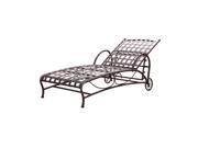 International Caravan Santa Fe Iron Chaise Lounge in Matte Brown