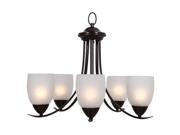 Yosemite Home Decor 5 Lights Chandelier with White Etched Glass