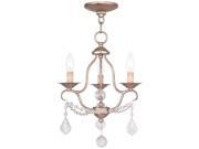 Livex Chesterfield Mini Chandelier in Hand Painted Antique Silver Leaf