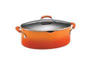 Rachael Ray Hard Enamel Nonstick 8 Quart Covered Pasta Etc. Pot Orange Gradient