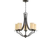 Quorum Atwood 5 Light Candle Chandelier in Oiled Bronze