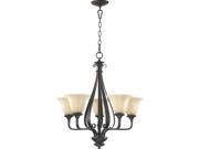 Quorum Randolph 5 Light Up Chandelier in Oiled Bronze