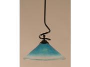 Toltec Lighting Capri Stem Pendant 16 Teal Crystal Glass 900 DG 715