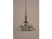 Toltec Lighting Elegante Pendant 19 Kaleidoscope Tiffany Glass 82 DG 990