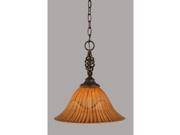 Toltec Lighting Elegante Pendant Shown in Dark Granite Finish with 14 Tiger Glass Dark Granite 82 DG 58319